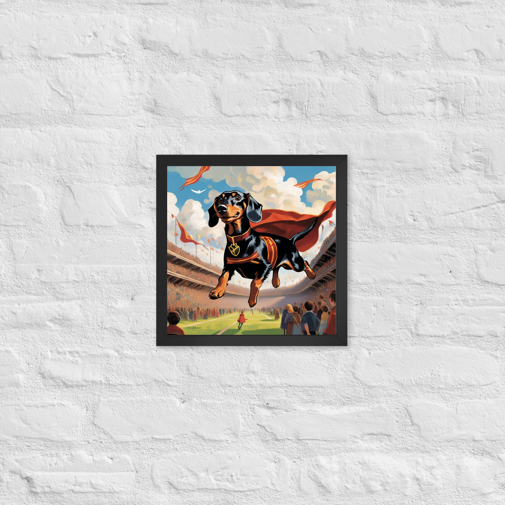 PugMug Custom Black Dachshund Framed Print