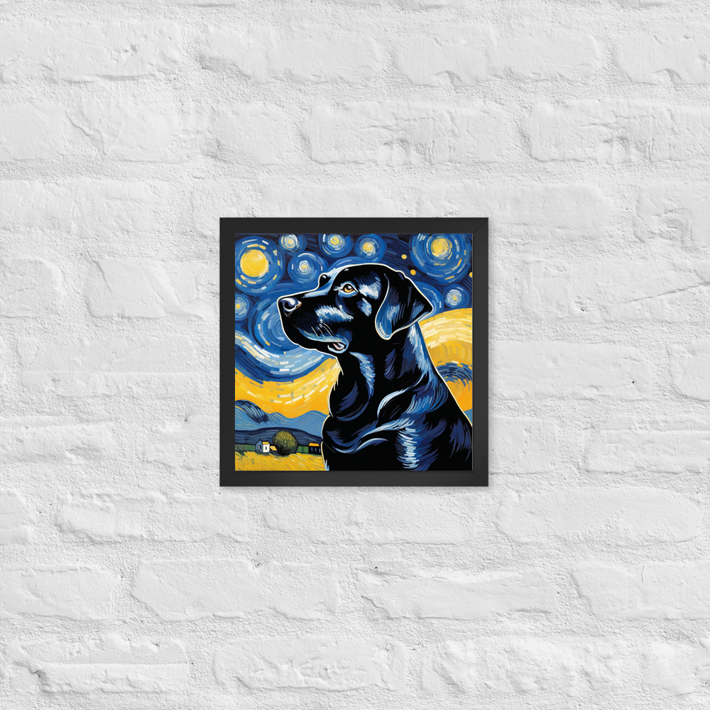 PugMug Custom Black Labrador Retriever Framed Print