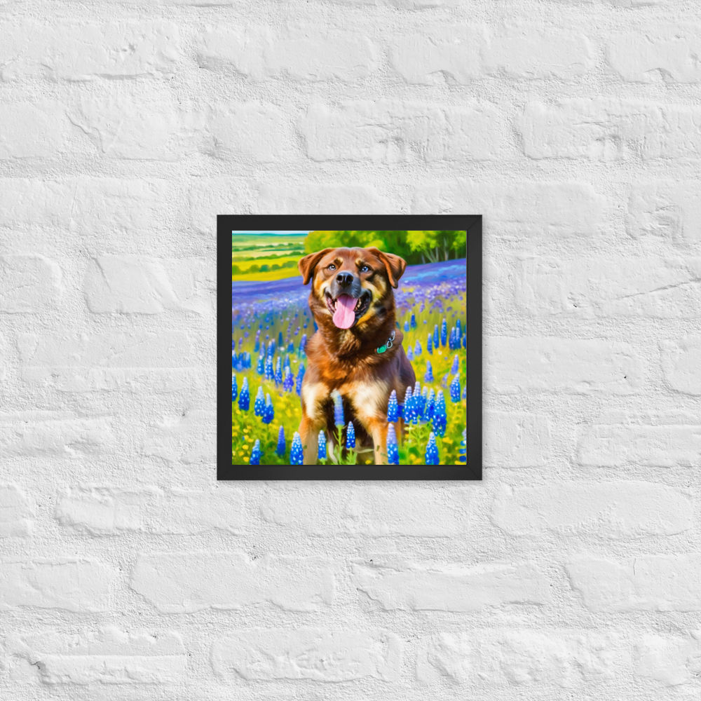 PugMug Custom Blue Framed Print