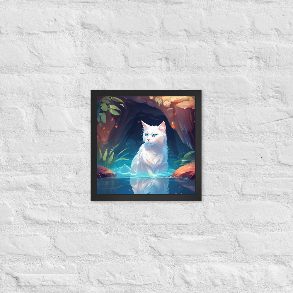 PugMug Custom White Companion Cat Framed Print