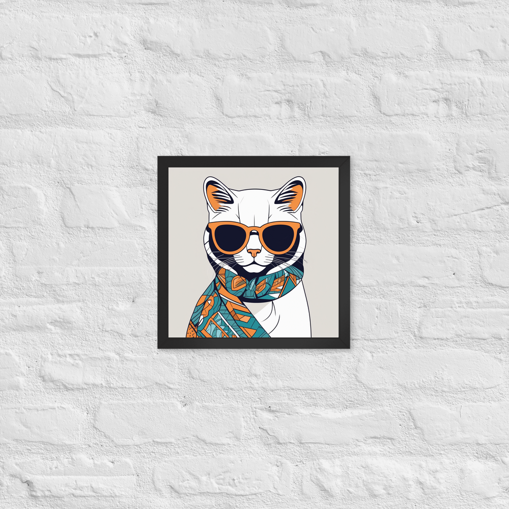 PugMug Custom White Exotic Cat Framed Print