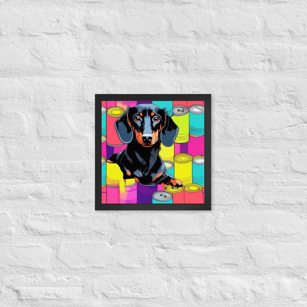 PugMug Custom Black Dachshund Framed Print