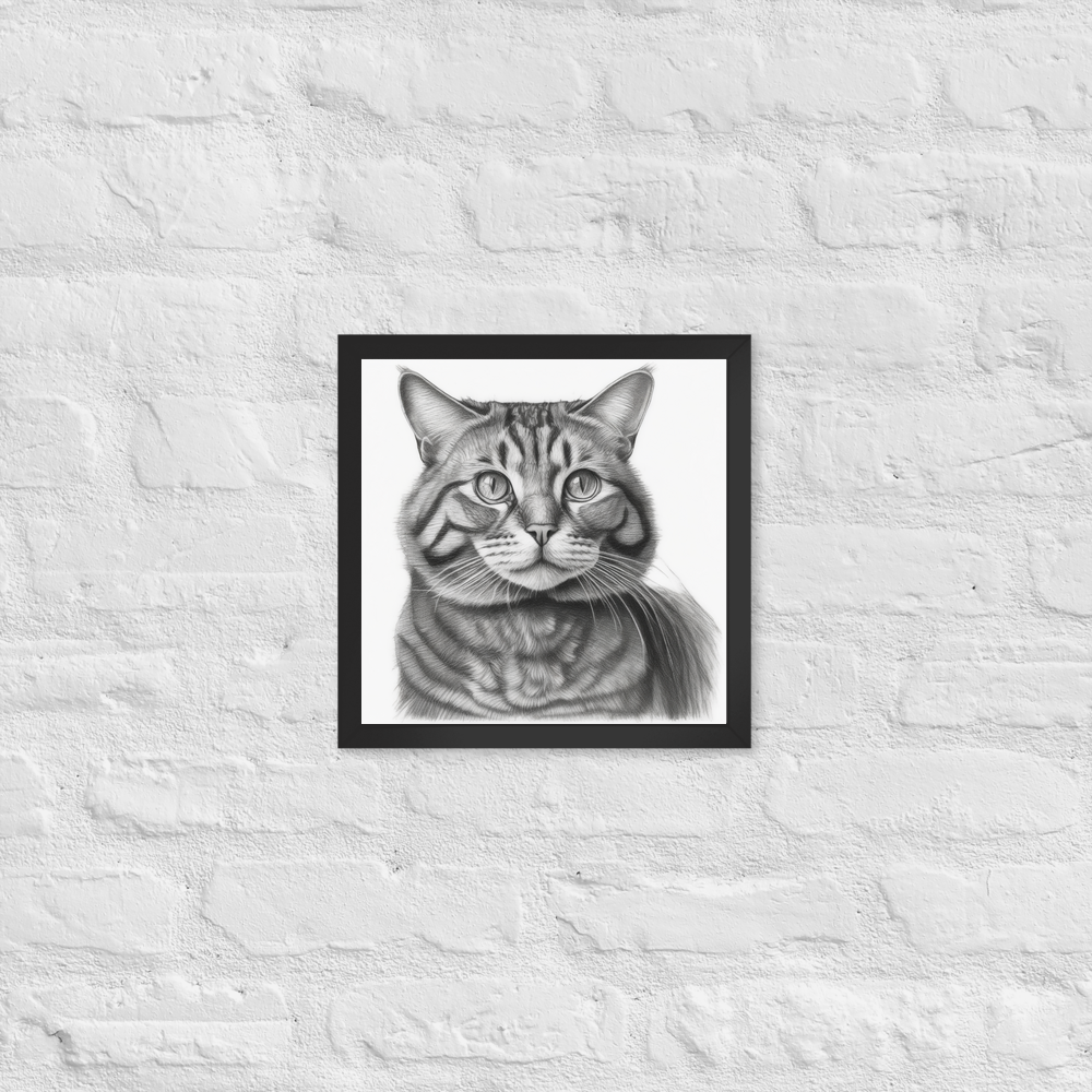 PugMug Custom Tabby Exotic Cat Framed Print