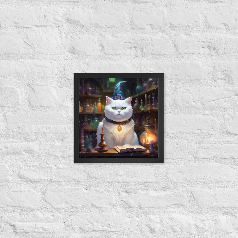 PugMug Custom White British Shorthair Cat Framed Print