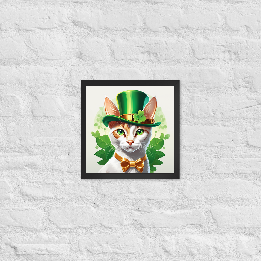 PugMug Custom White Abyssinian Cat Framed Print