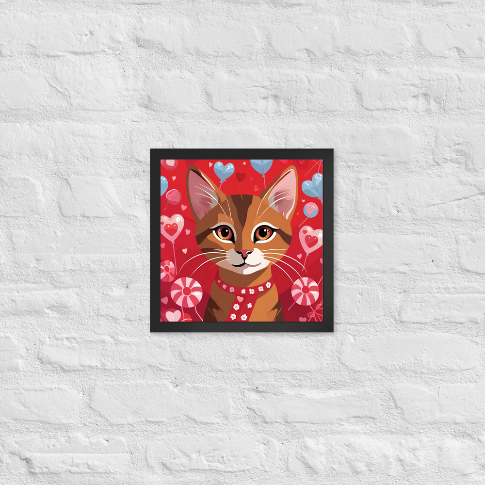PugMug Custom Tabby Abyssinian Cat Framed Print