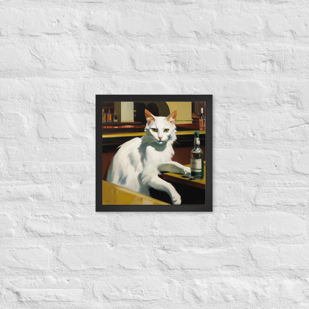 PugMug Custom White Companion Cat Framed Print