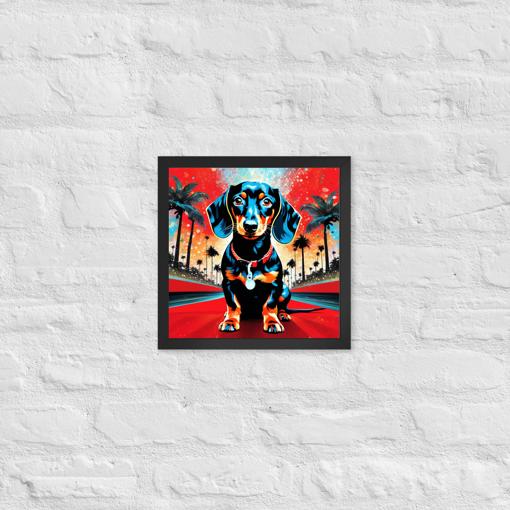 PugMug Custom Black Dachshund Framed Print