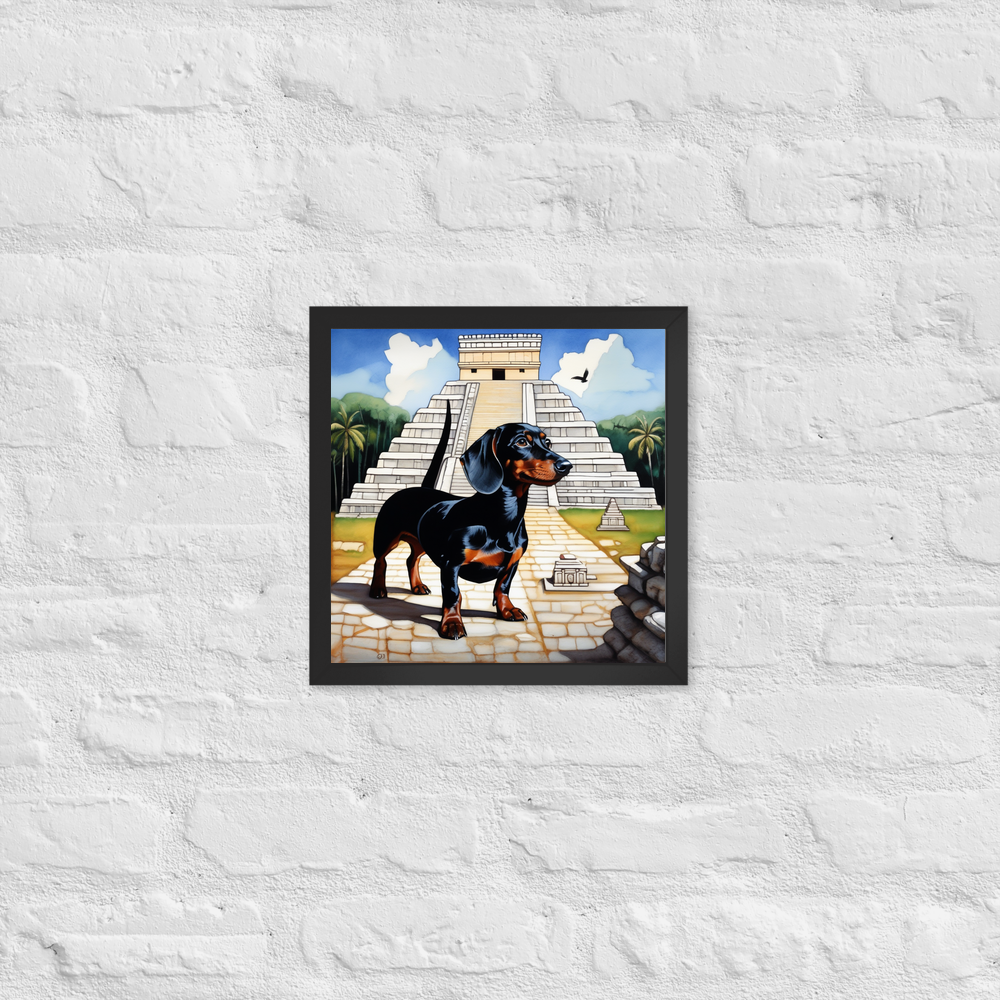 PugMug Custom Black Dachshund Framed Print