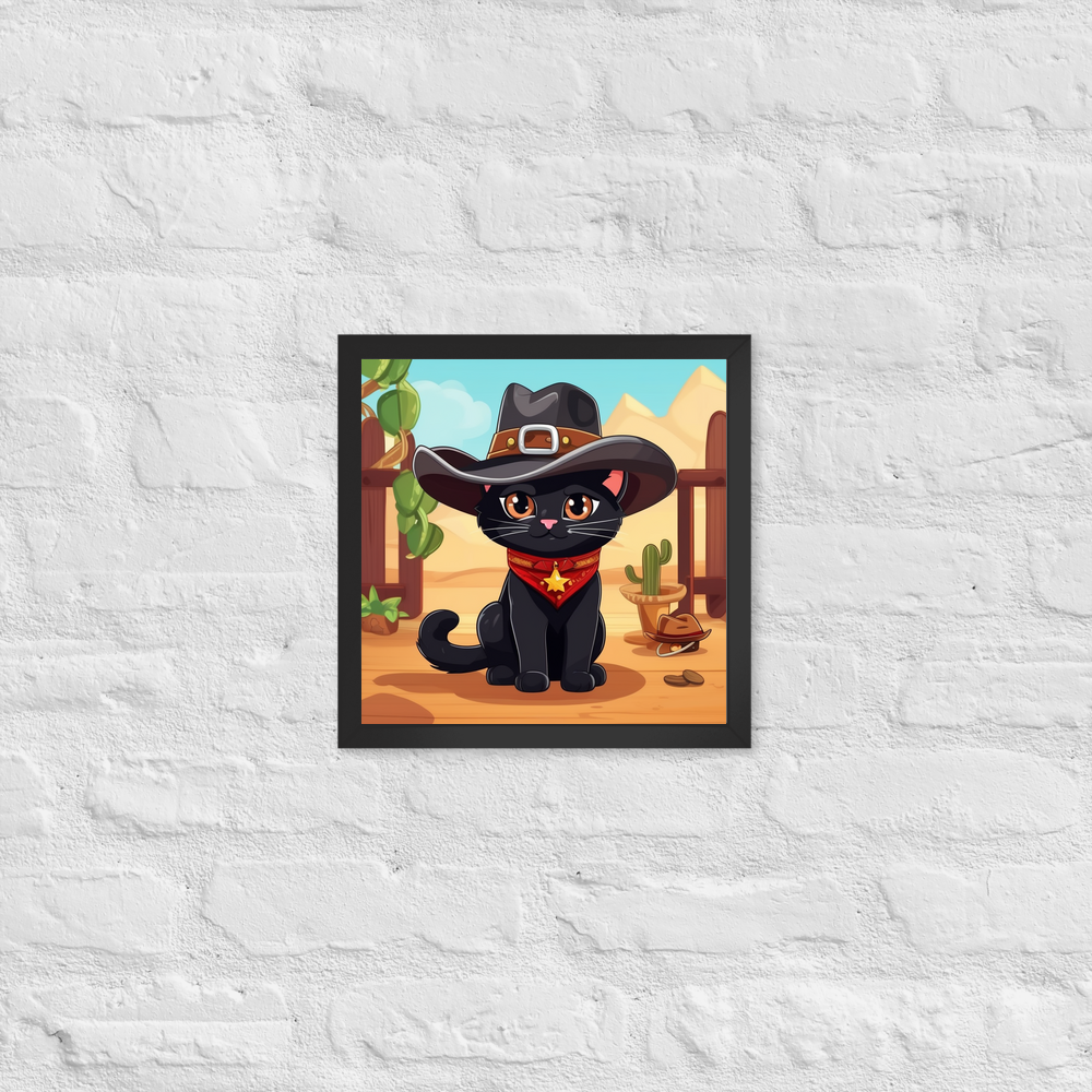 PugMug Custom Black Exotic Cat Framed Print