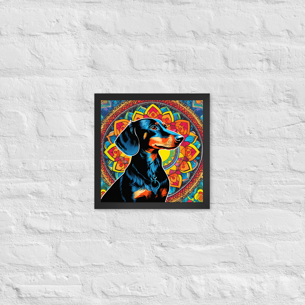 PugMug Custom Black Dachshund Framed Print