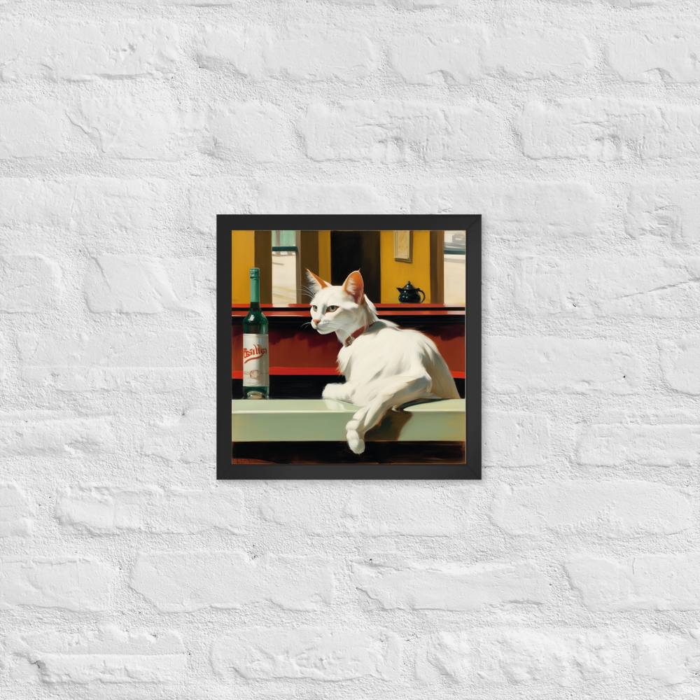 PugMug Custom White Companion Cat Framed Print