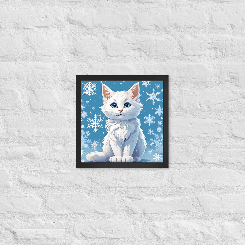 PugMug Custom White Companion Cat Framed Print