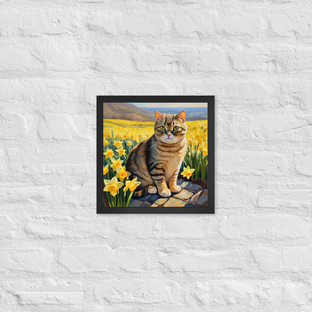 PugMug Custom Tabby Scottish Fold Cat Framed Print