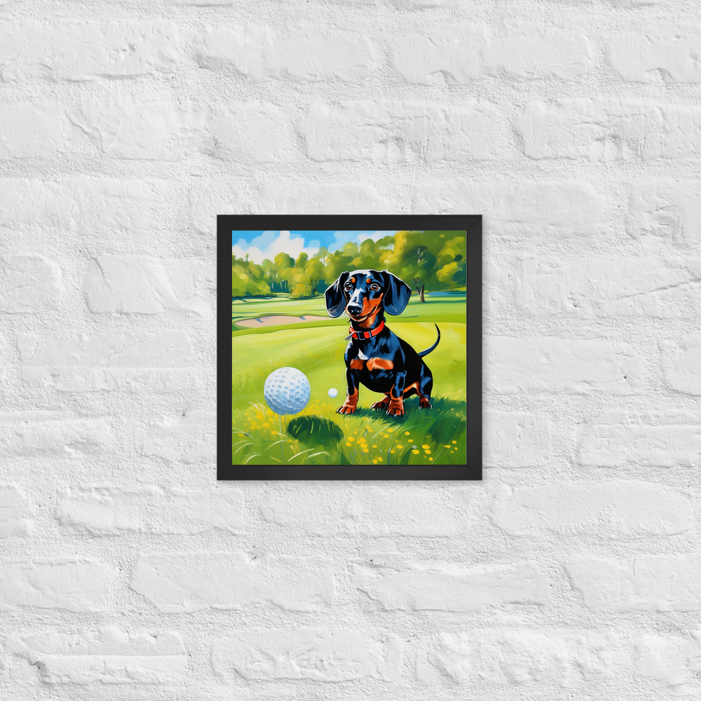 PugMug Custom Black Dachshund Framed Print