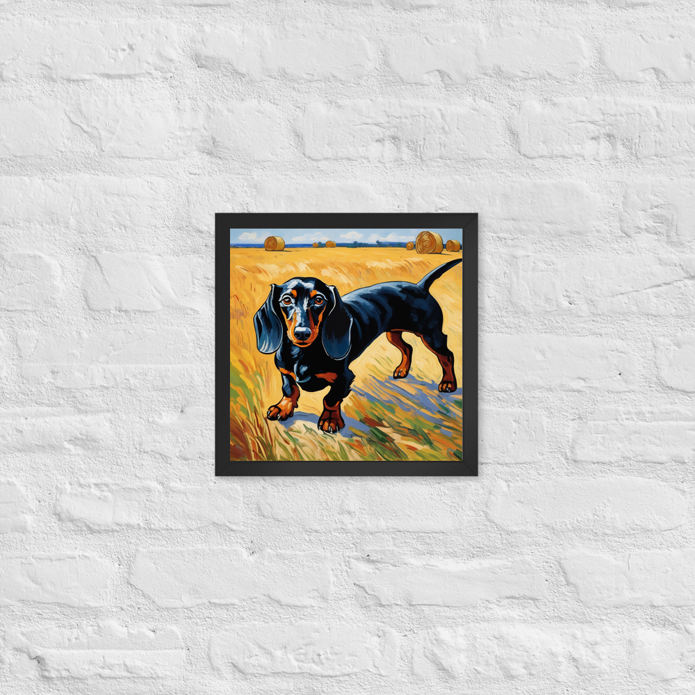 PugMug Custom Black Dachshund Framed Print