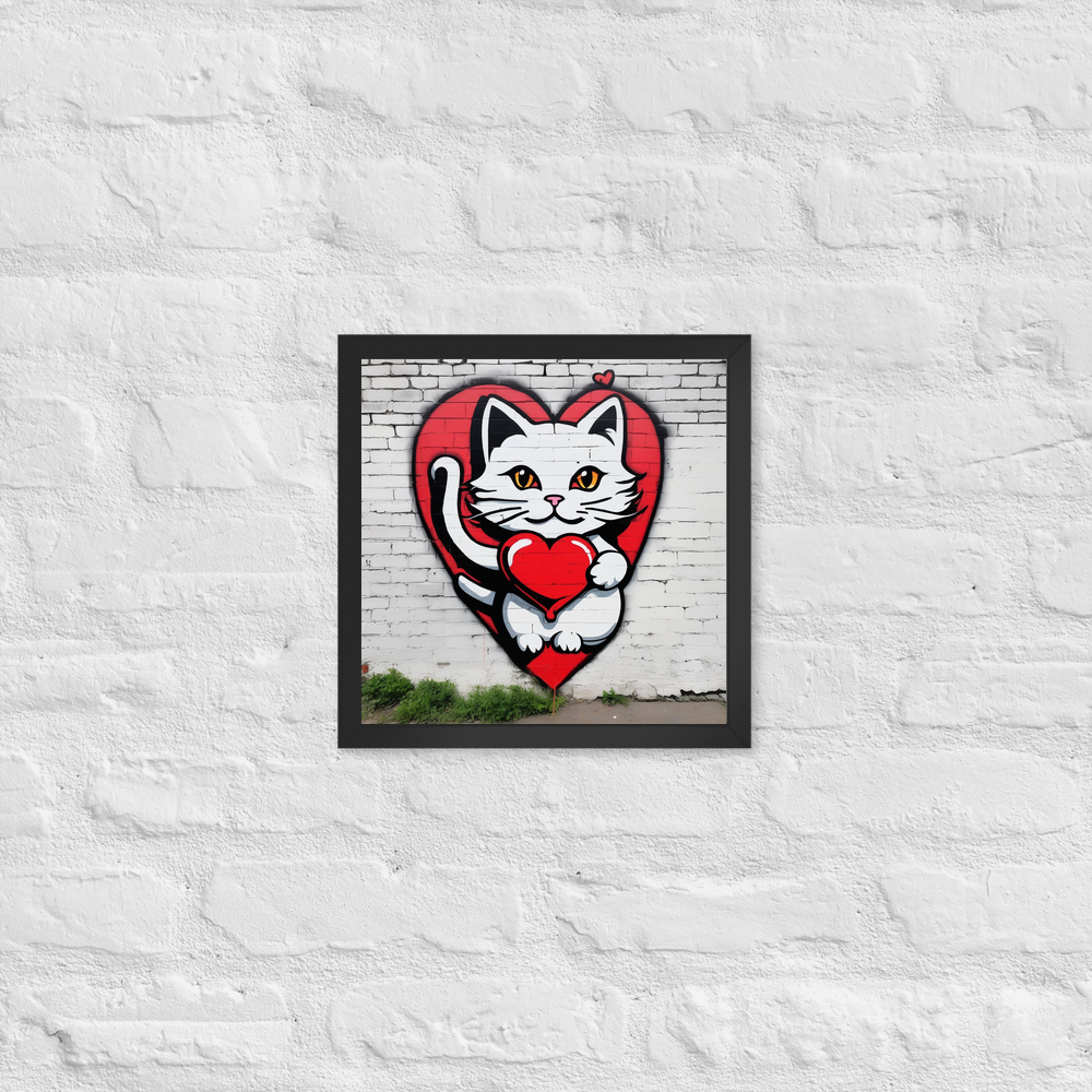 PugMug Custom White Companion Cat Framed Print