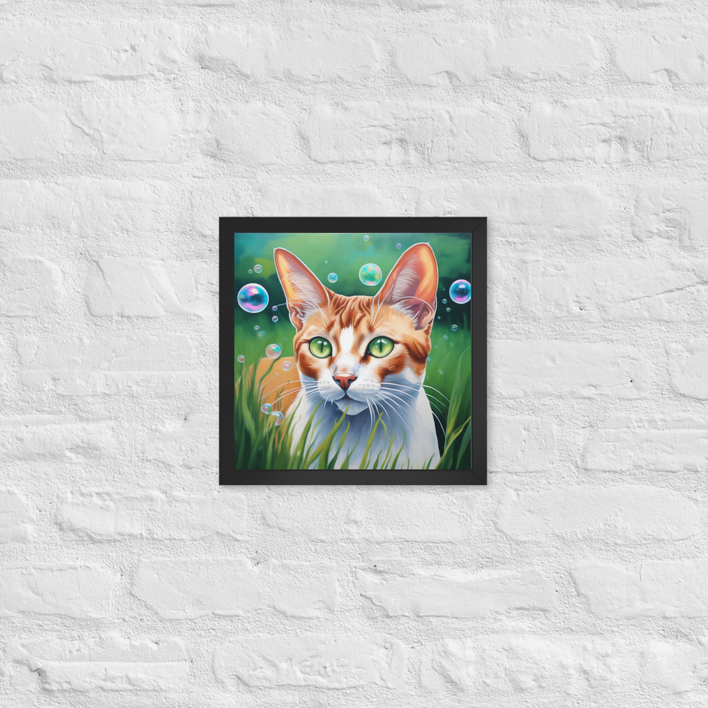 PugMug Custom White Abyssinian Cat Framed Print