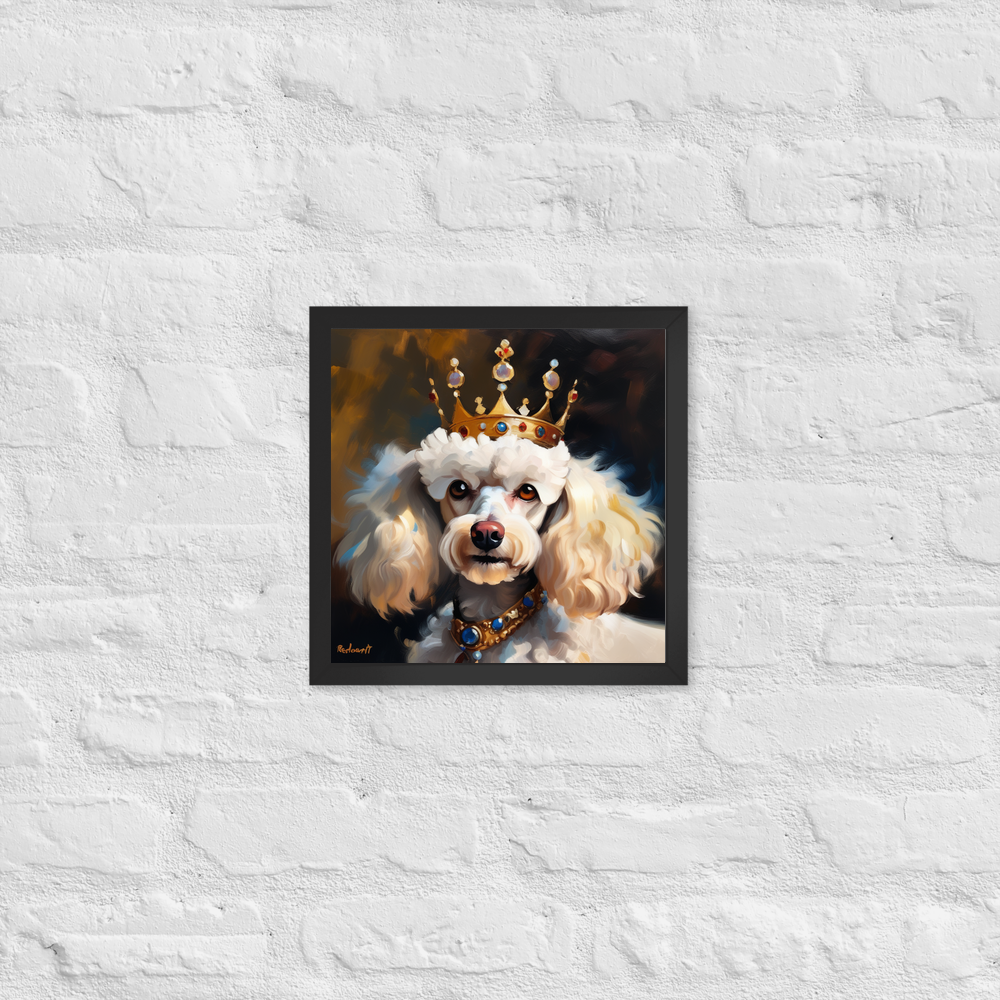 PugMug Custom White Poodle Framed Print