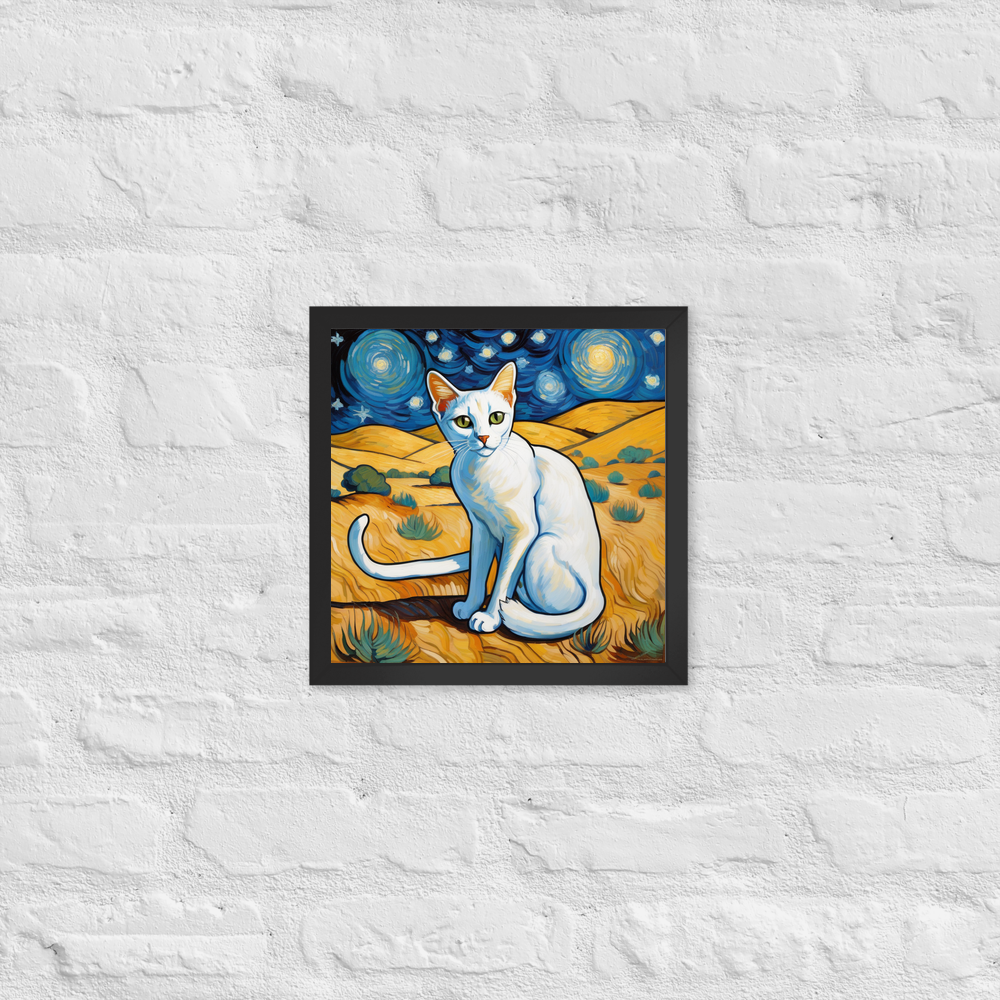 PugMug Custom White Abyssinian Cat Framed Print