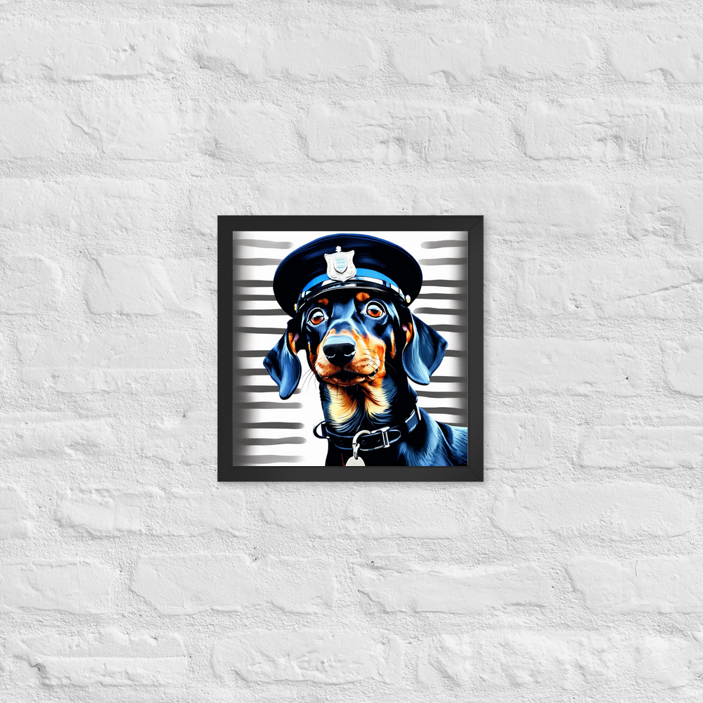 PugMug Custom Black Dachshund Framed Print