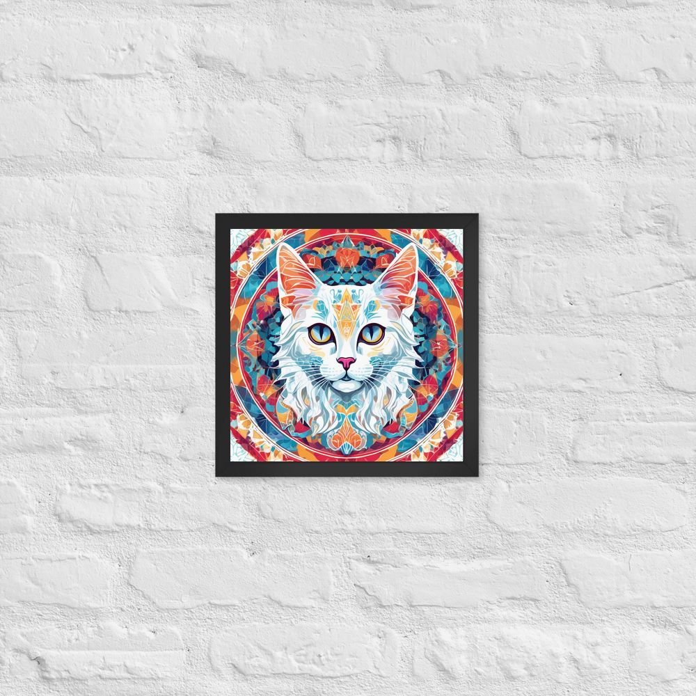 PugMug Custom White Companion Cat Framed Print