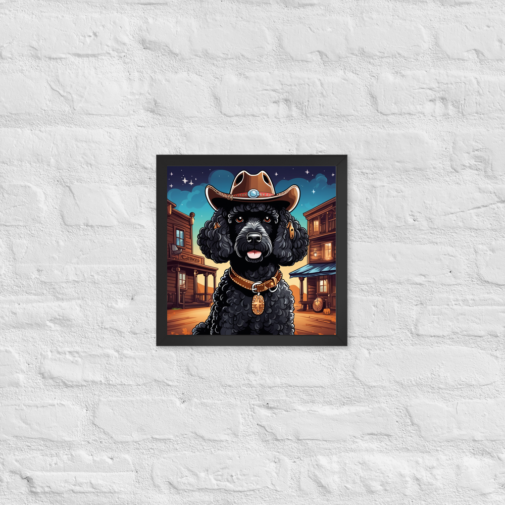 PugMug Custom Black Poodle Framed Print