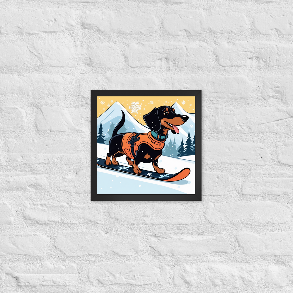 PugMug Custom Black Dachshund Framed Print