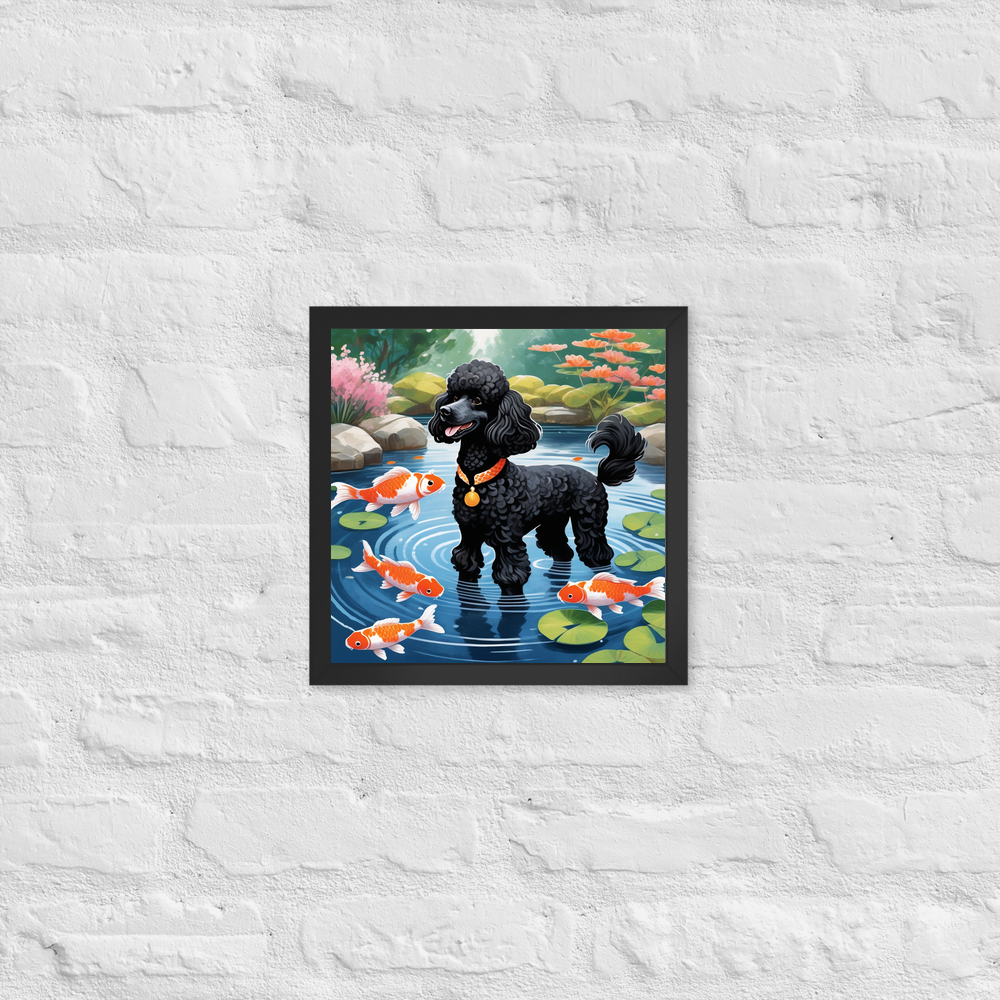 PugMug Custom Black Poodle Framed Print