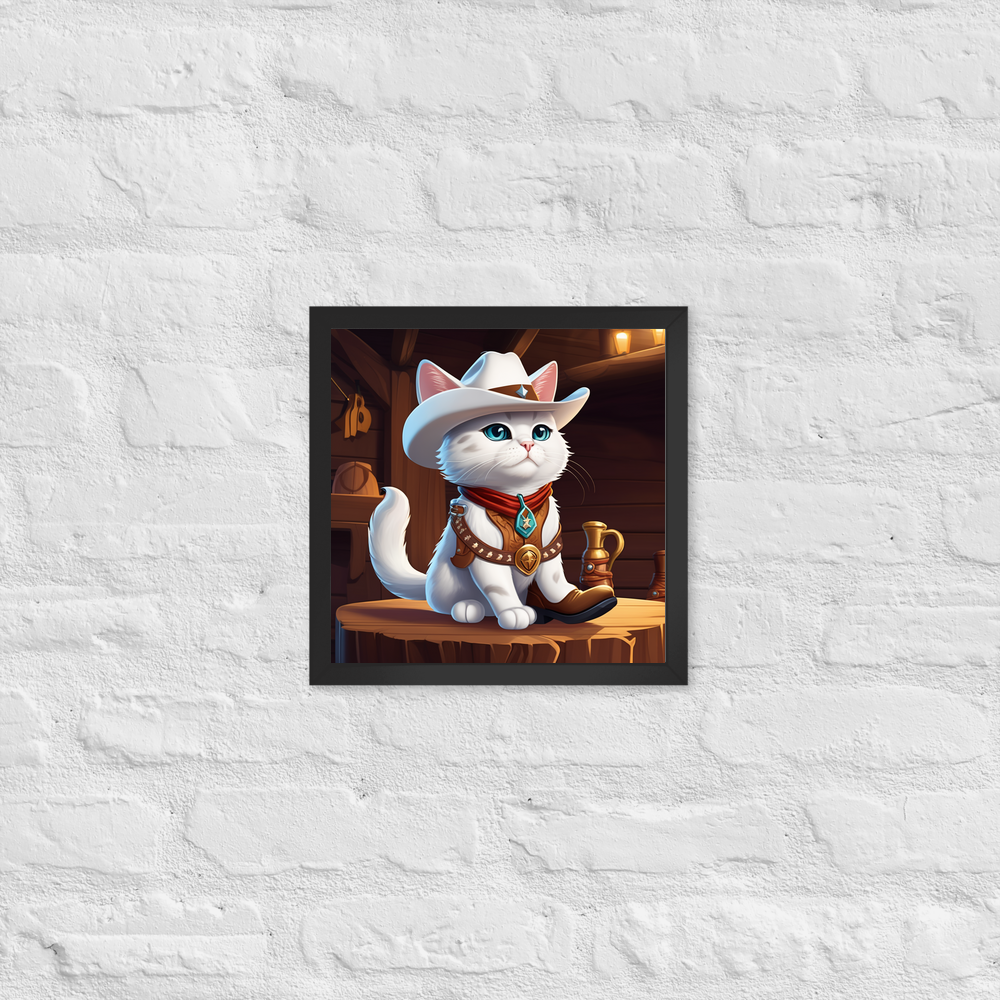 PugMug Custom White Exotic Cat Framed Print