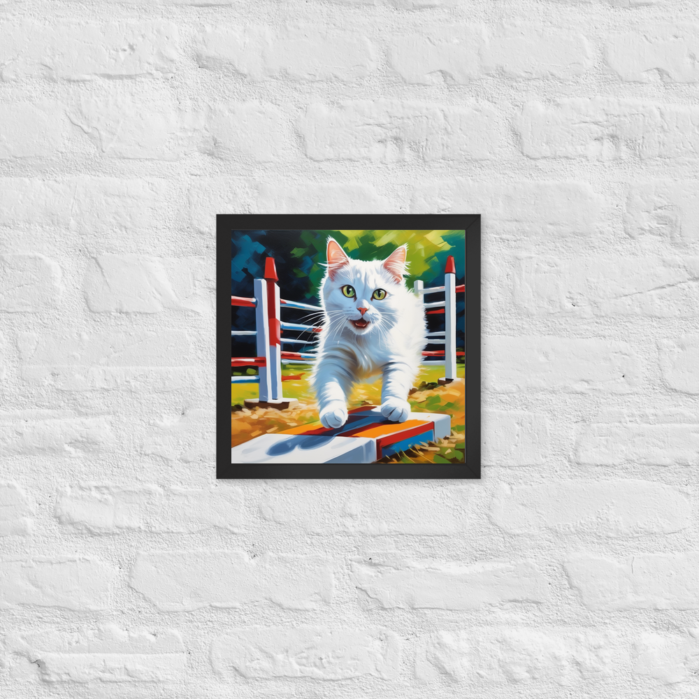 PugMug Custom White Companion Cat Framed Print