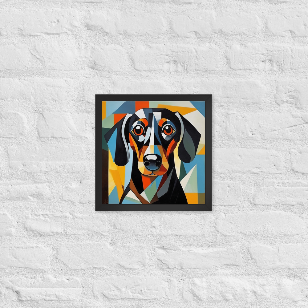 PugMug Custom Black Dachshund Framed Print