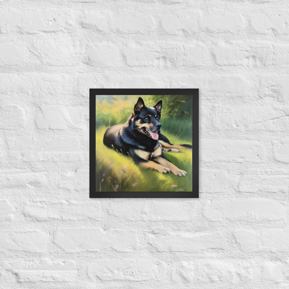 PugMug Custom Blue Framed Print