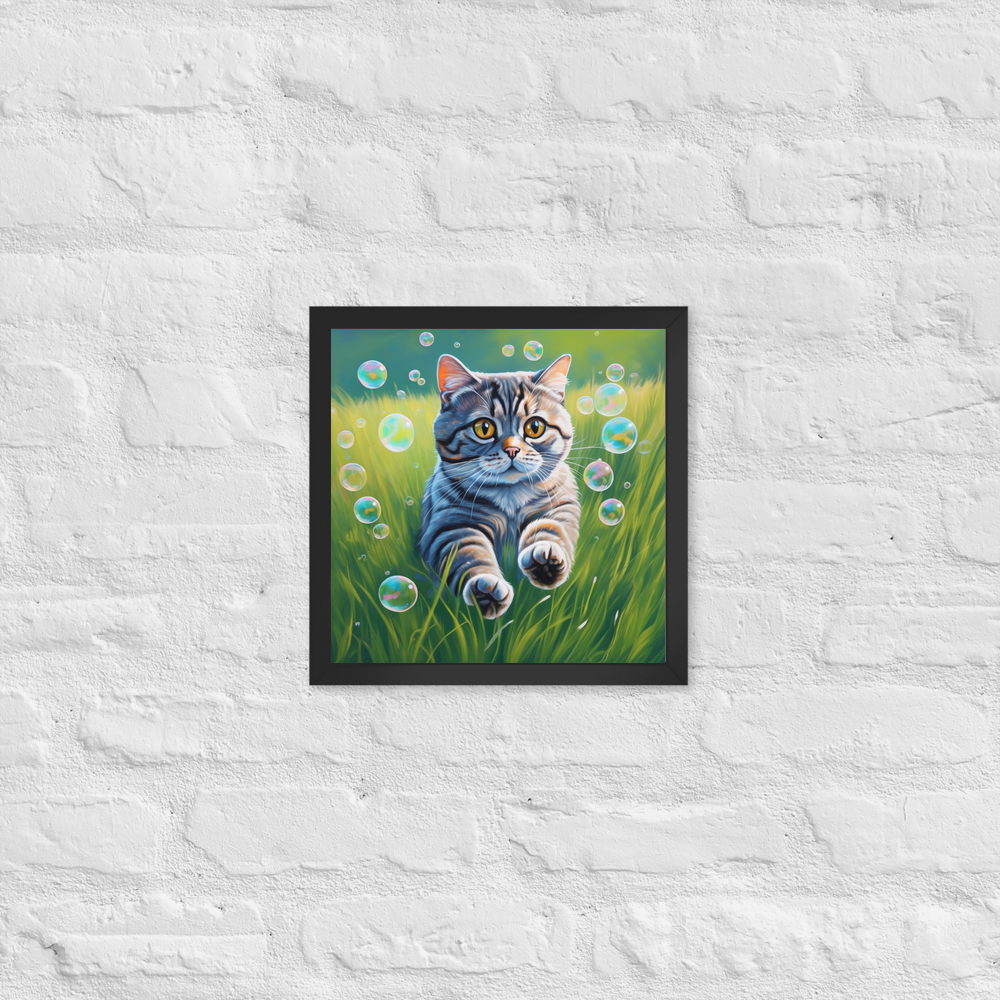 PugMug Custom Tabby Scottish Fold Cat Framed Print