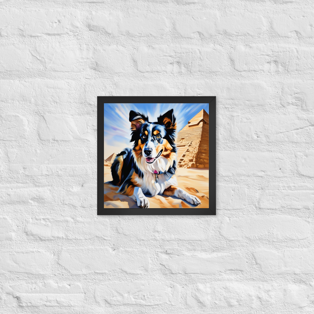 PugMug Custom Australian Shepherd Dog Framed Print