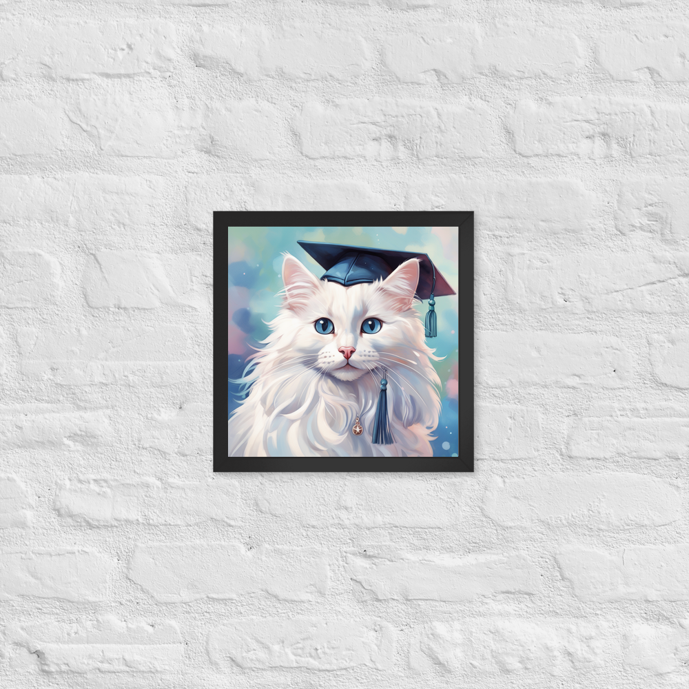 PugMug Custom White Ragdoll Cat Framed Print