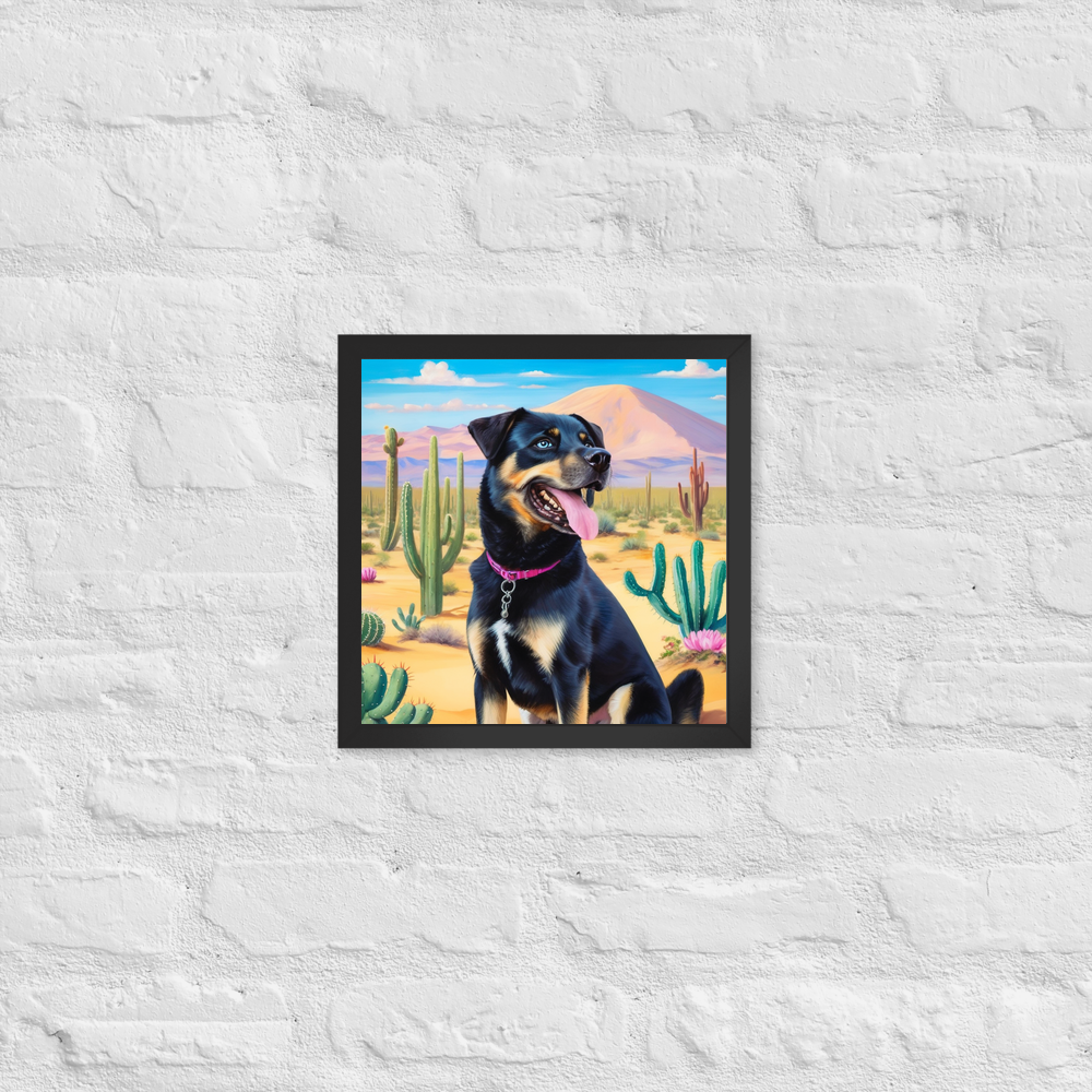 PugMug Custom Blue Framed Print