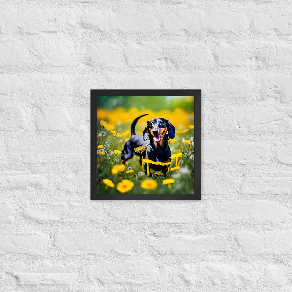 PugMug Custom Black Dachshund Framed Print