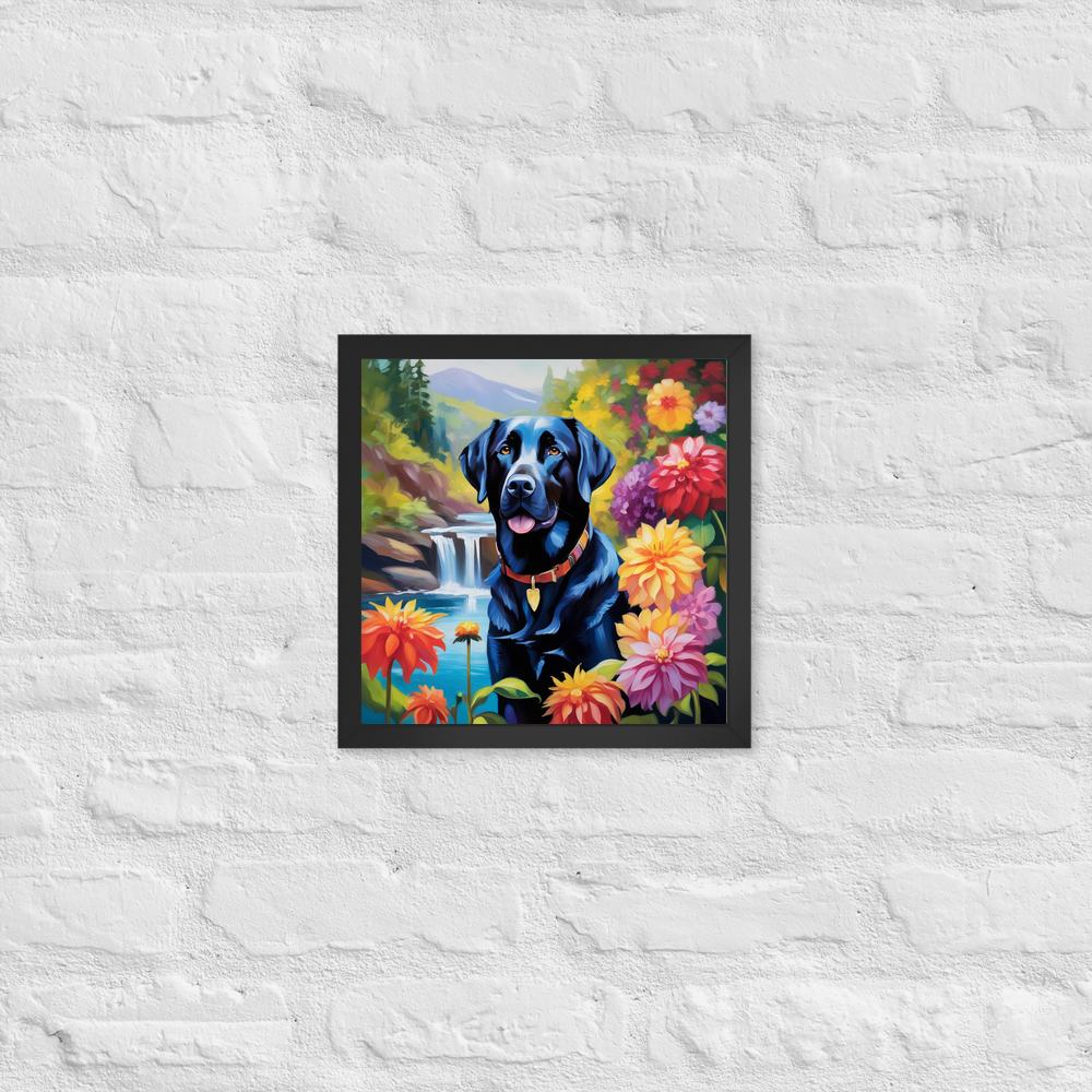 PugMug Custom Black Labrador Retriever Framed Print