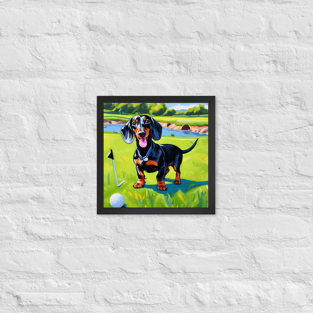 PugMug Custom Black Dachshund Framed Print