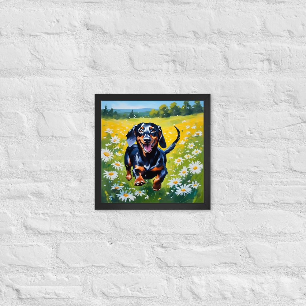 PugMug Custom Black Dachshund Framed Print