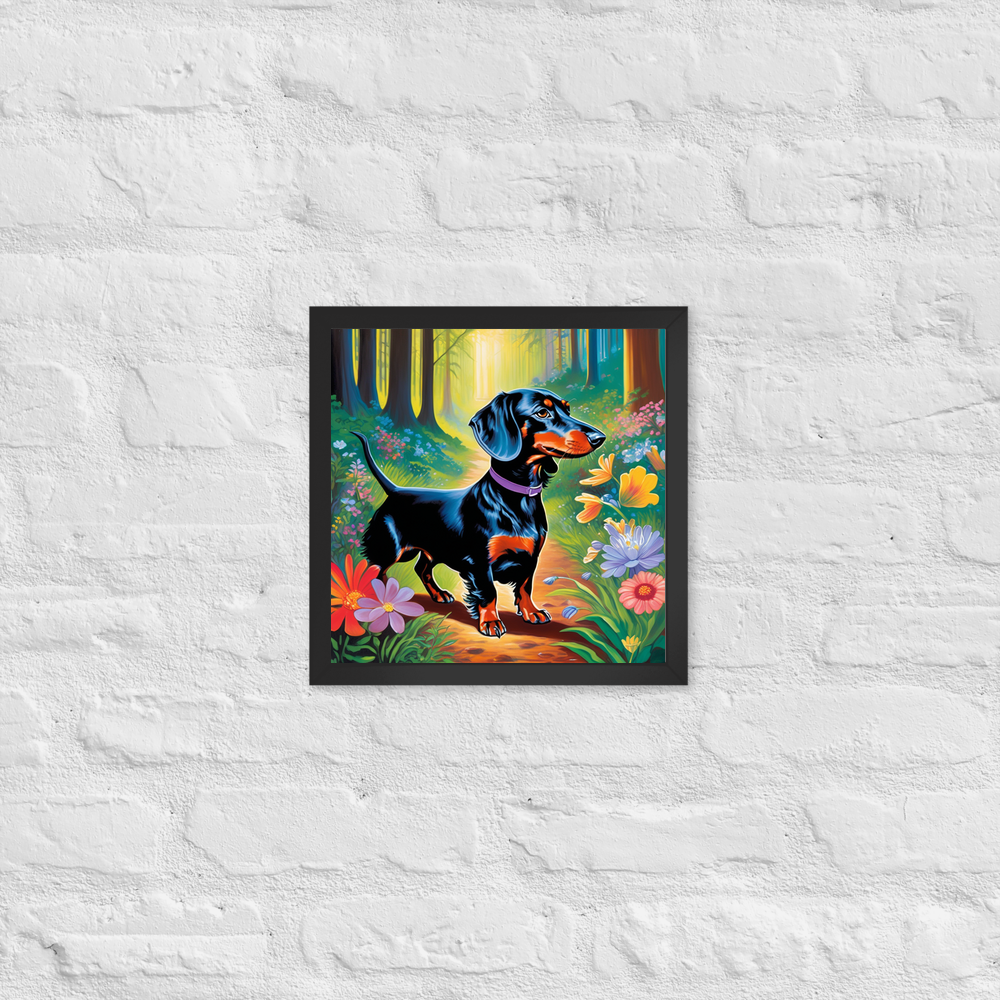 PugMug Custom Black Dachshund Framed Print