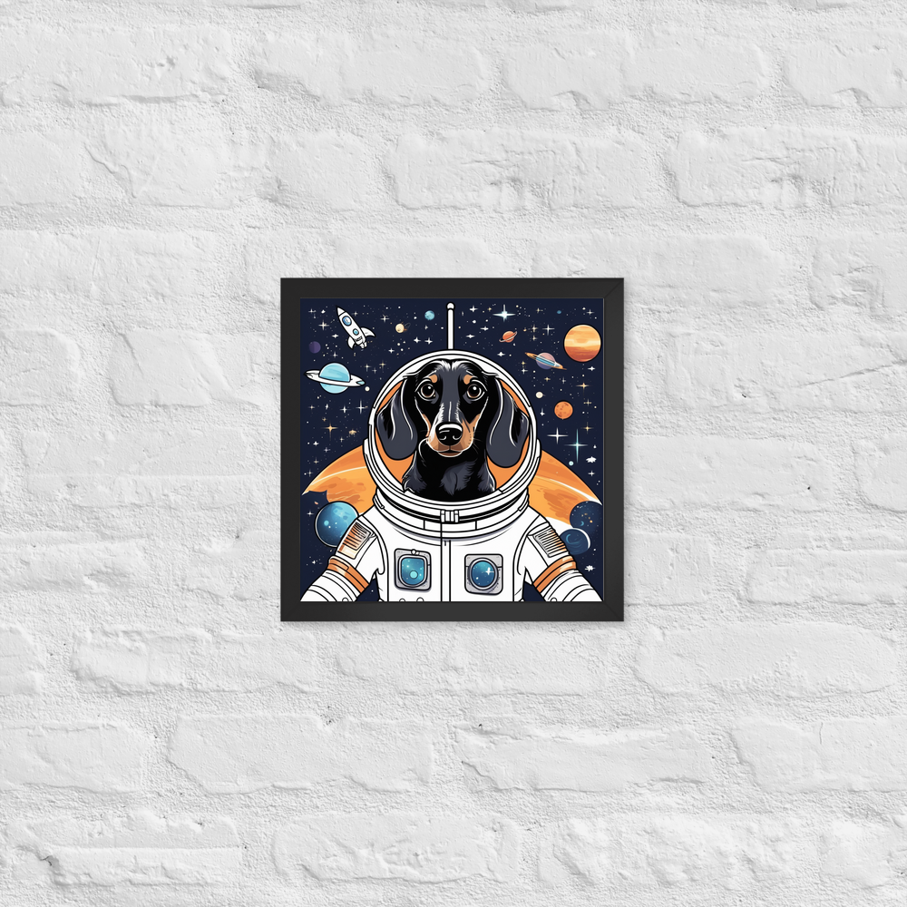 PugMug Custom Black Dachshund Framed Print