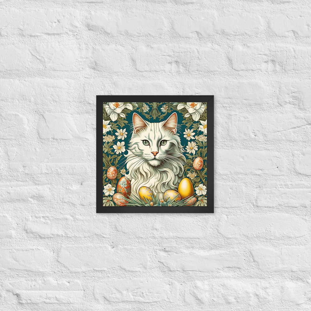 PugMug Custom White Maine Coon Cat Framed Print