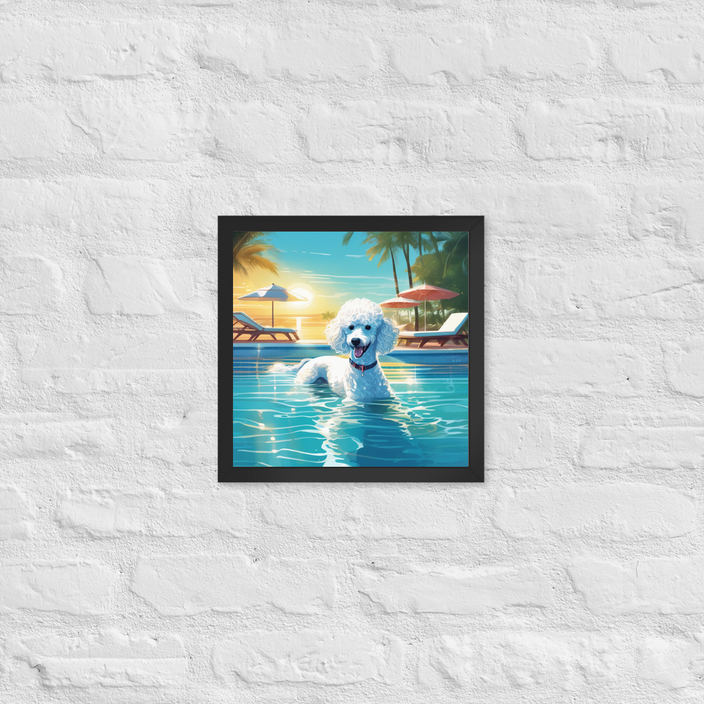 PugMug Custom White Poodle Framed Print