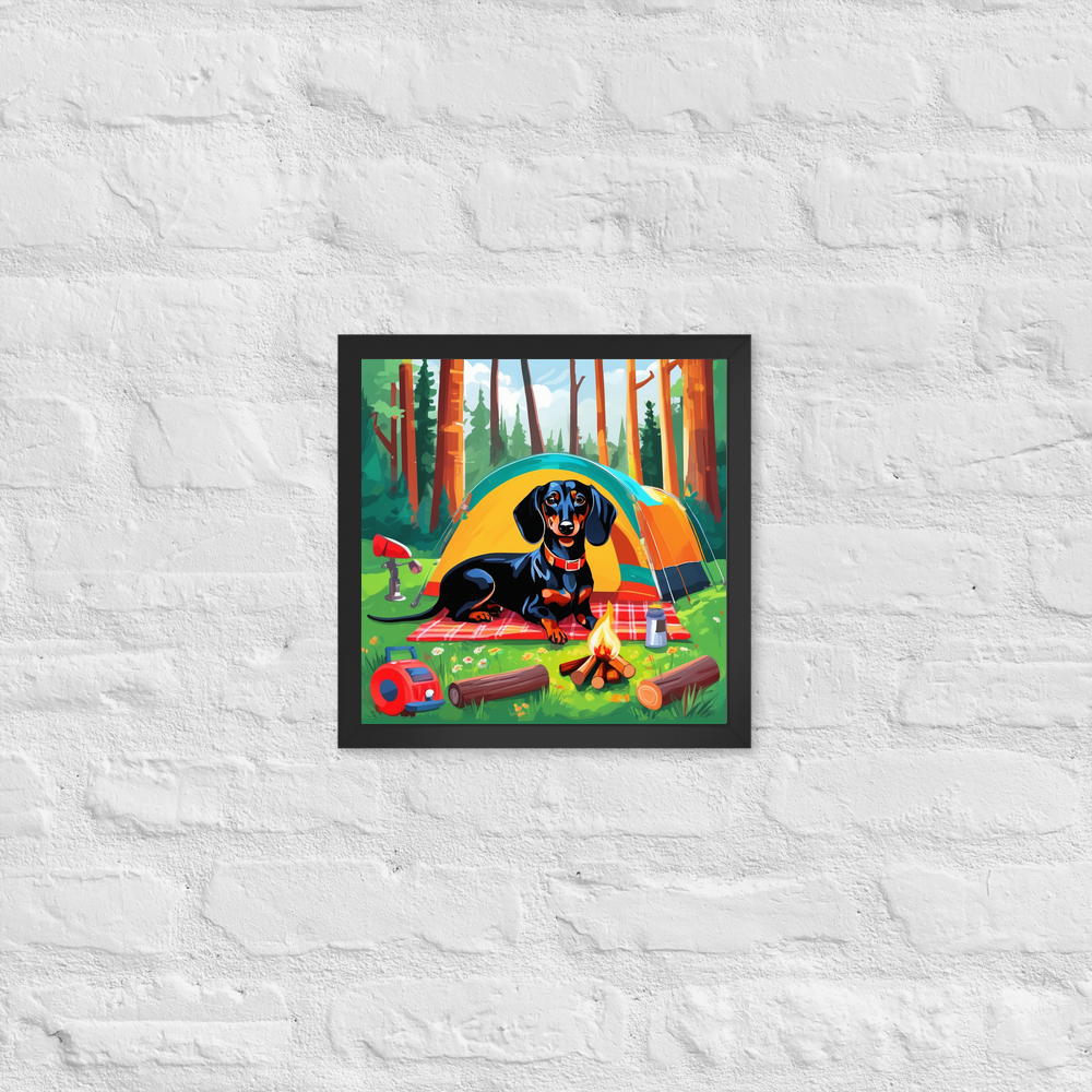PugMug Custom Black Dachshund Framed Print