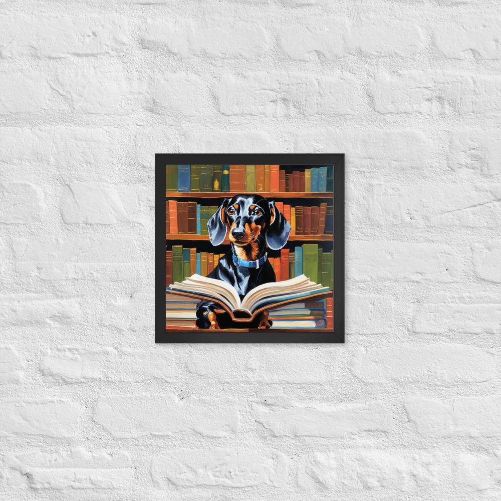 PugMug Custom Black Dachshund Framed Print