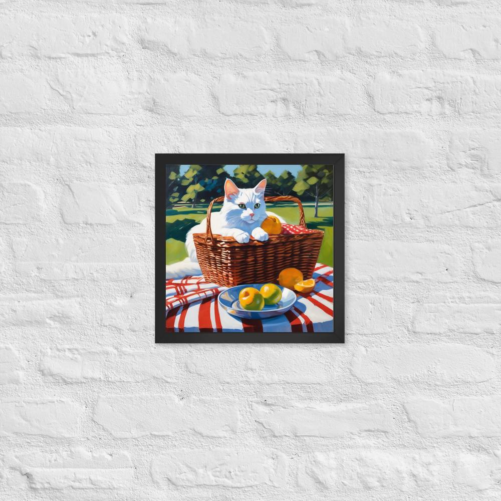 PugMug Custom White Companion Cat Framed Print