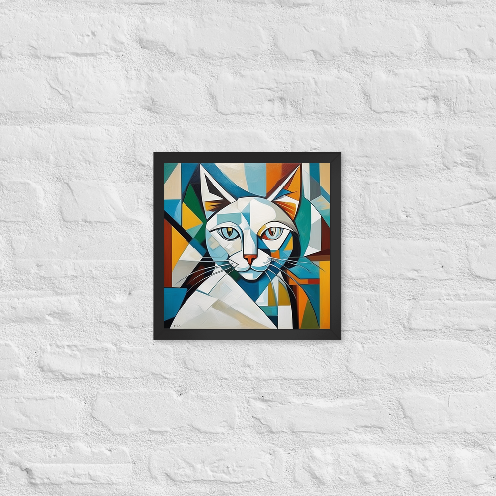 PugMug Custom White Companion Cat Framed Print