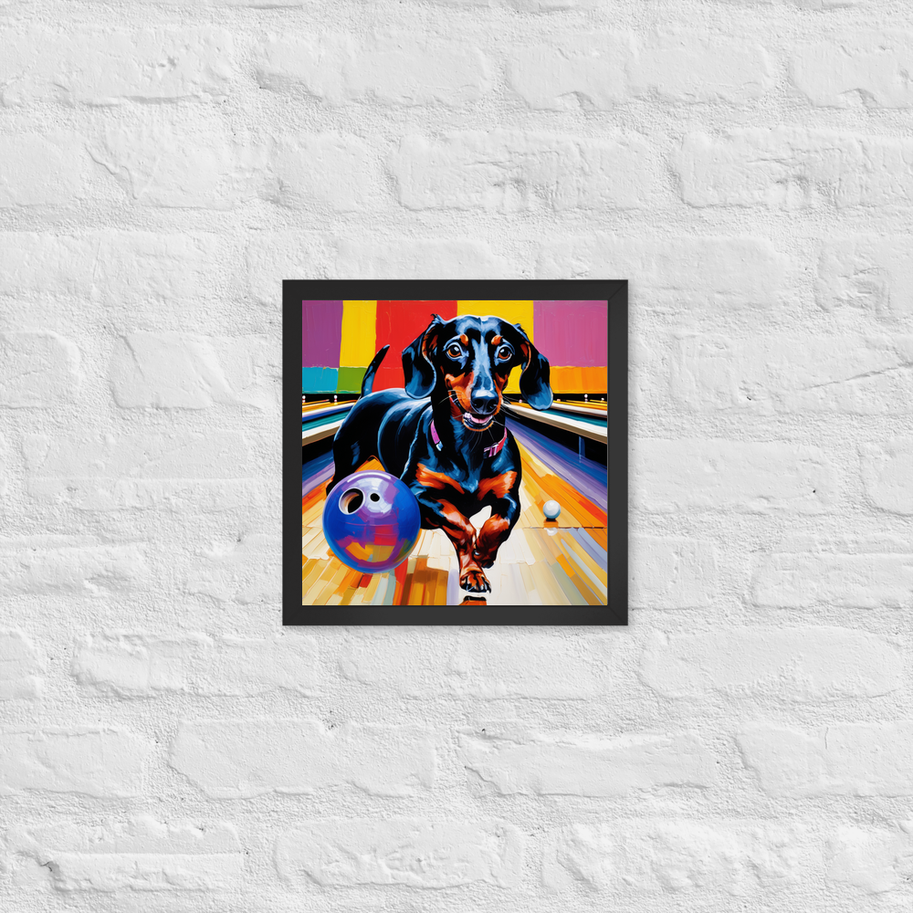 PugMug Custom Black Dachshund Framed Print